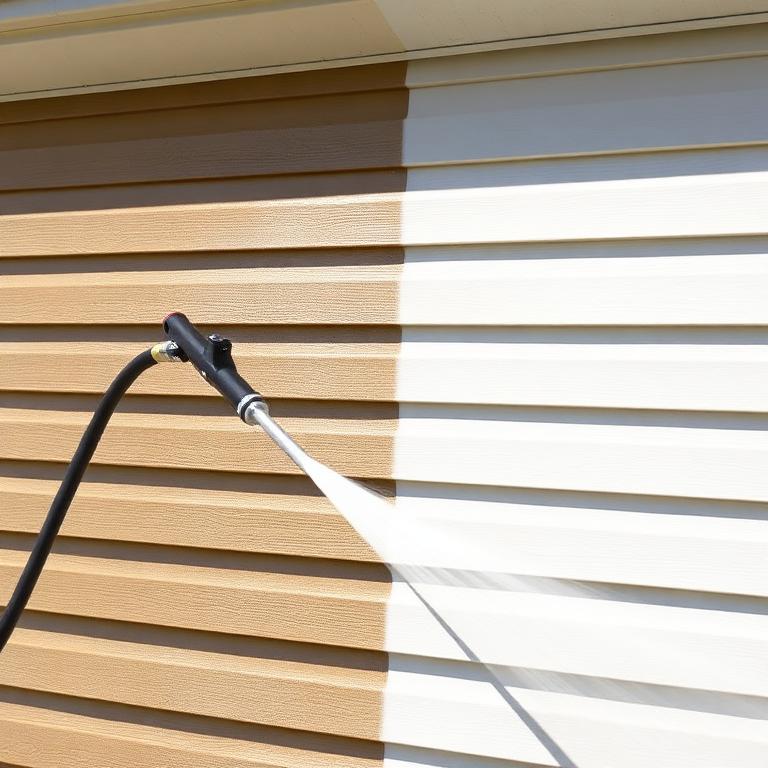 Pressure washing house siding